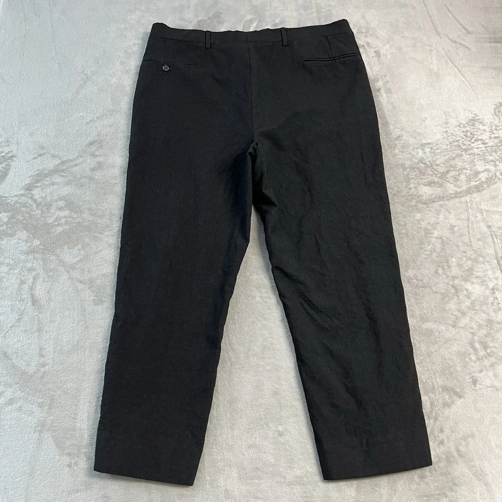Jos A Bank Executive Collection Black 100% Wool Dress Pants Mens 37x28 USA Made